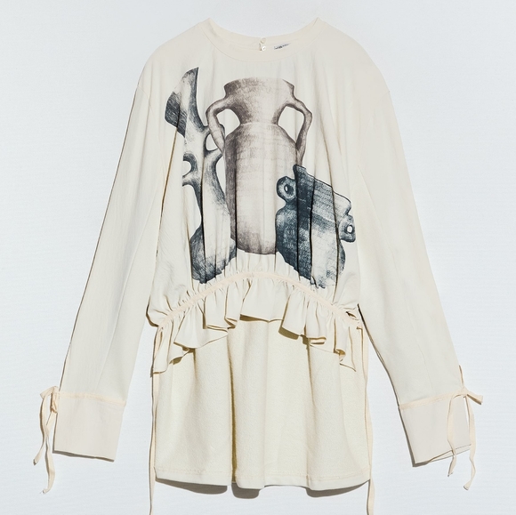 Zara Tops Zara Art Deco Pottery Sweatshirt Poshmark